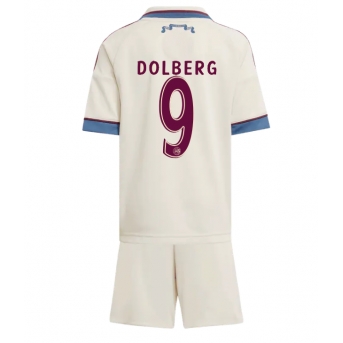 Billige Fotballdrakt Ajax Kasper Dolberg #9 Replika Tredjedraktsett Barn 2025-26 Kortermet (med bukser)